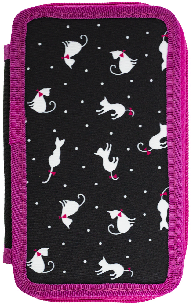 Pencil case "CLASS" /25303C/ pencil case 2 compartments, empty, "Cats"