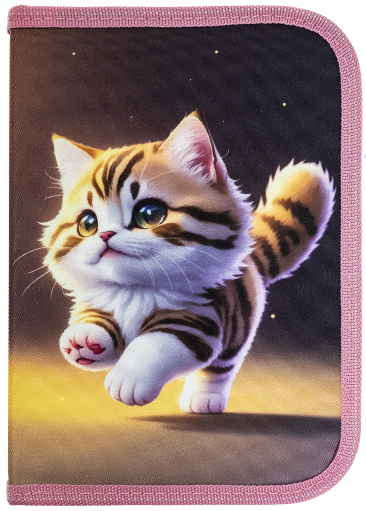 Pencil case "CLASS" /25104C/ pencil case 1 compartment, empty, 1 flap, "Kitty"