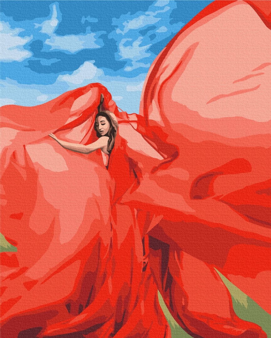 Картина за номерами "Brushme" /BS37565/ "Жінка в червоному"  40*50см