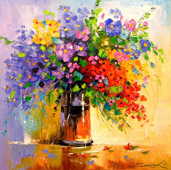 Diamond mosaic "Go to art" /177149/ "Bouquet of wild flowers" 30*30cm