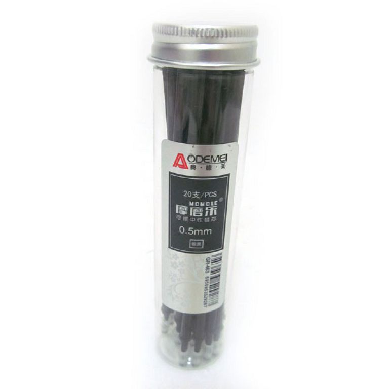 Rod gel write erase "AODEMEI" /GR-463-BK/ holchat. 0.5mm BLACK, 126mm, 20pcs/tube (20/400/4800)