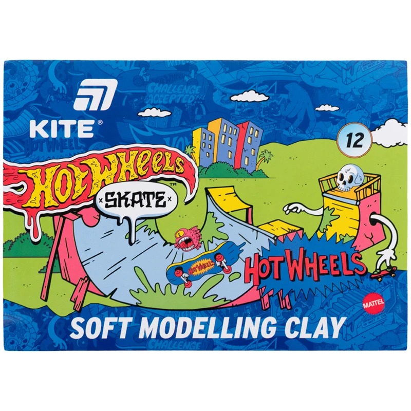 Пластилін восковий "Kite" /HW25-1086-2/  12 кольорів, 240 г. Hot Wheels Skate (1/44)