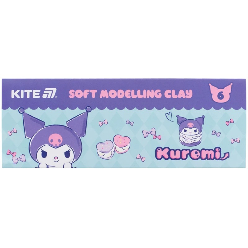 Пластилін восковий "Kite" /HK24-081/  6 кольорів, 120 г. Kuromi Куромі (1/60)