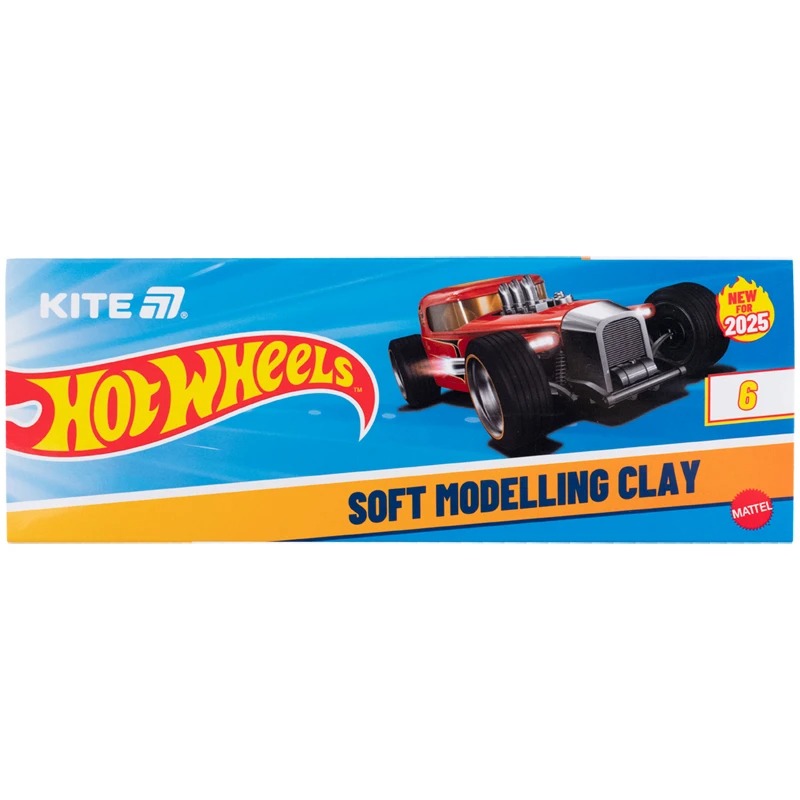 Пластилін восковий "Kite" /HW25-081/  6 кольорів, 120 г. Hot Wheels (1/60)