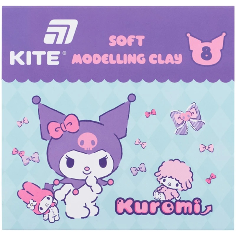 Пластилін восковий "Kite" /HK24-082/  8 кольорів, 160 г. Kuromi Куромі (1/60)