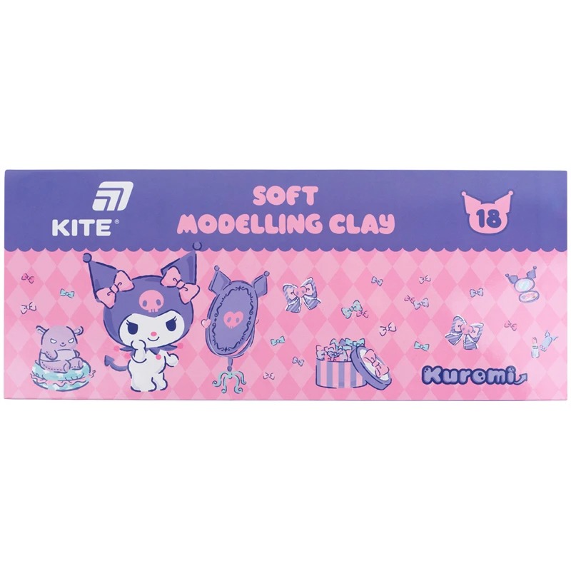 Пластилін восковий "Kite" /HK24-085/  18 кольорів, 360 г. Kuromi Куромі (1/32)