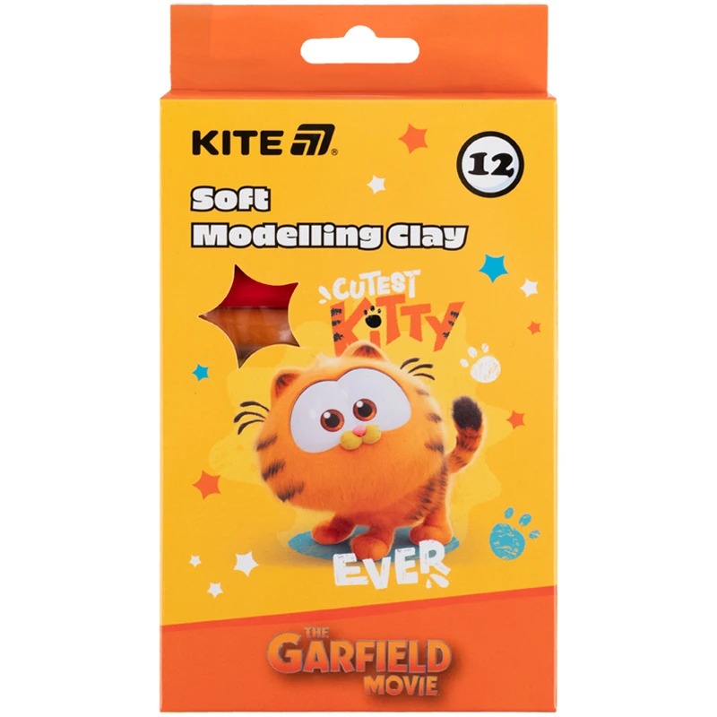 Пластилін восковий "Kite" /GF25-086/  12 кольорів, 200 г.  Garfield THEATRICAL 2024 (1/30)