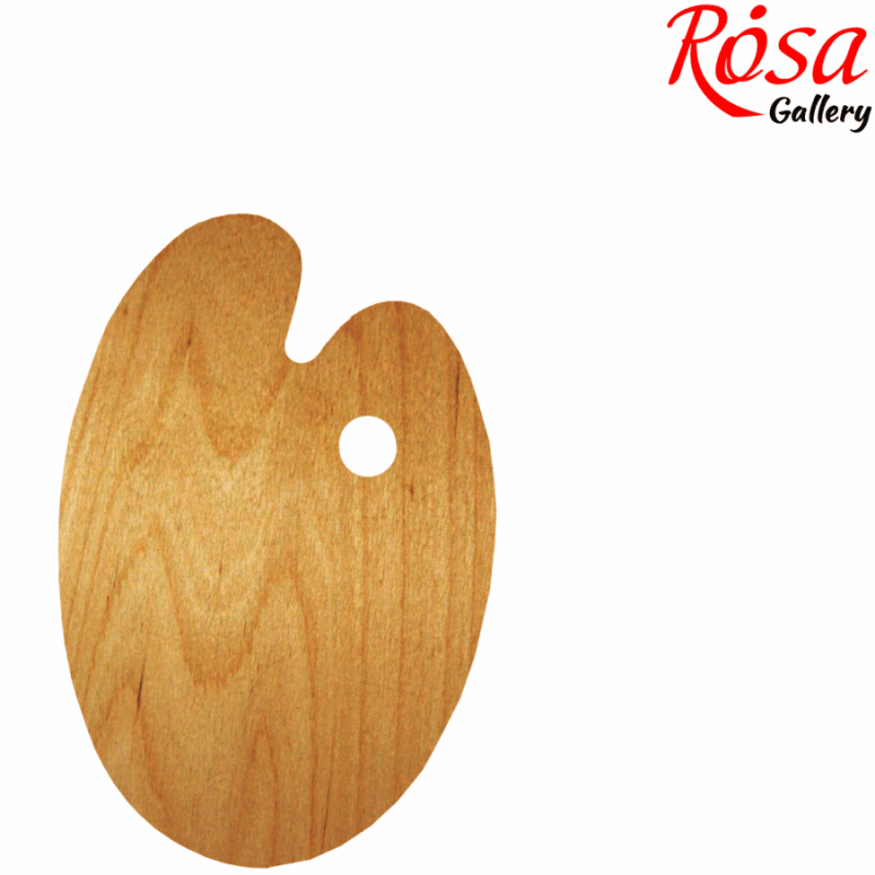 Wooden palette, oval, ergonomic, oiled, 20x30 cm, /868/891/ ROSA Gallery