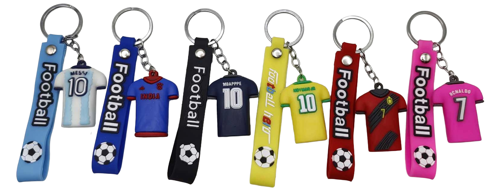 Брелок силіконовий /3170-39/ з хлястиком "Футбольна майка football" (12)
