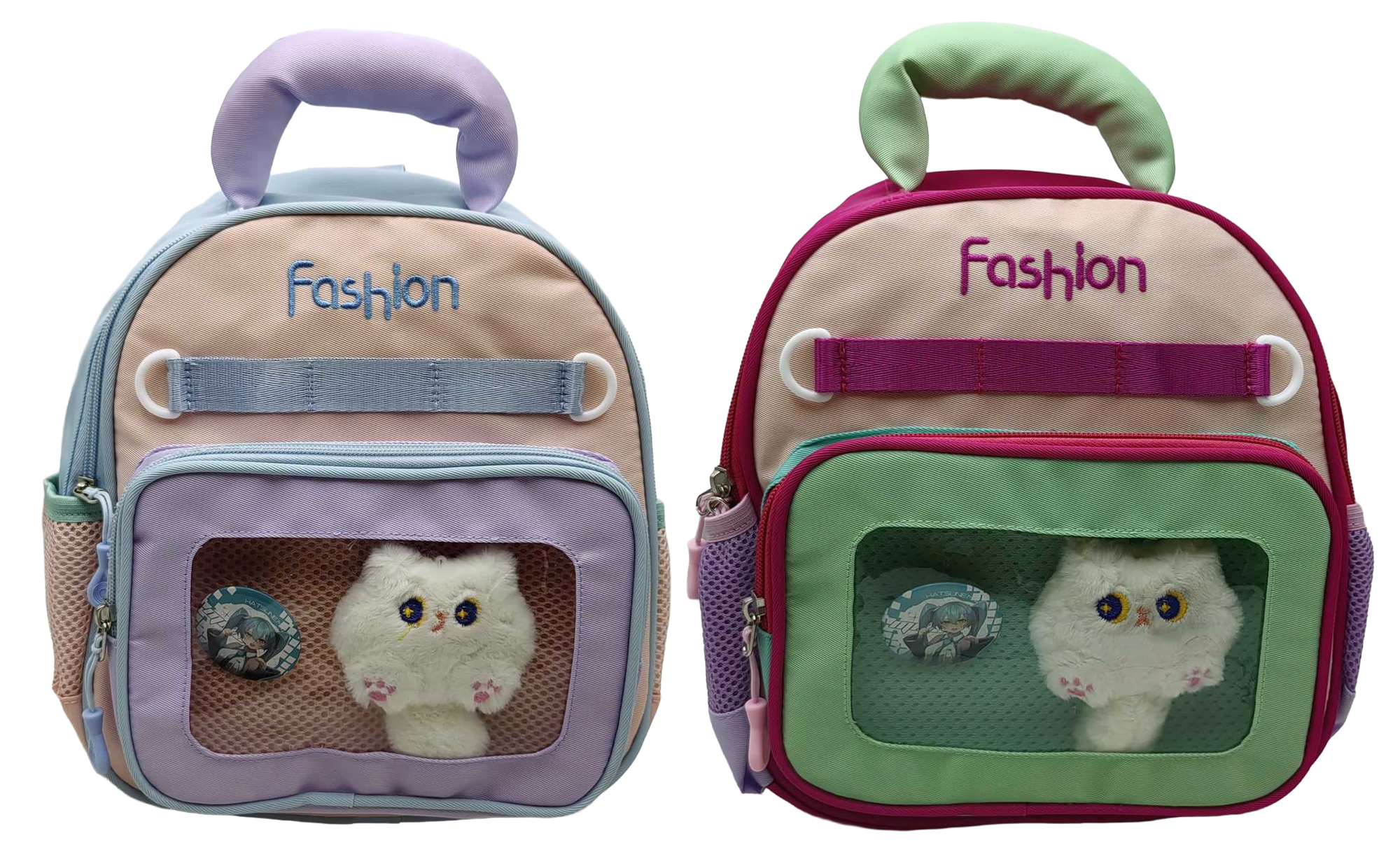 Children's backpack /8054/ "With a toy in the window" 28*24*14cm mix (1/4)