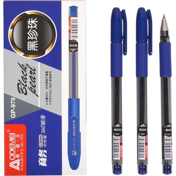 Gel pen "AODEMEI" /GP-979L/Bl/ "Black pearl" 0.5mm, blue (12/144/2880)
