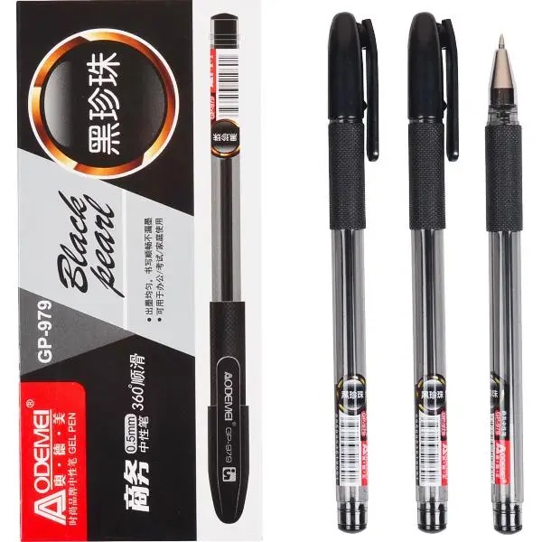 Gel pen "AODEMEI" /GP-979L/Bk/ "Black pearl" 0.5mm, black (12/144/2880)
