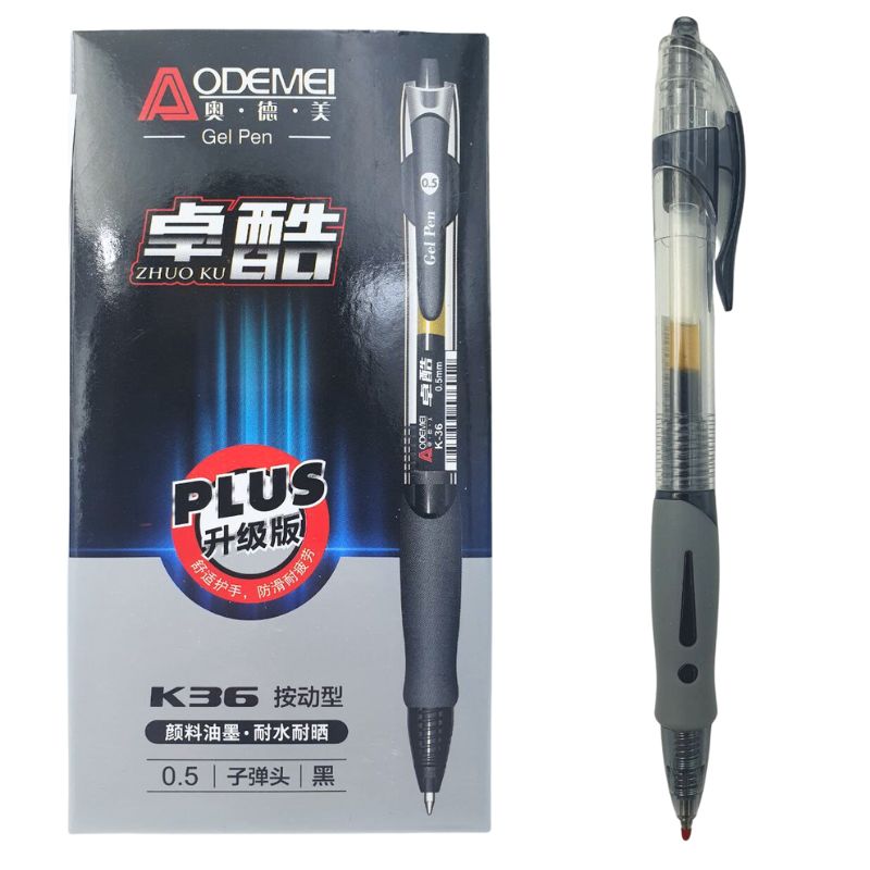Automatic gel pen "AODEMEI" /K36/Black/ "Plus'' 0.5mm, black (12/144/2880)