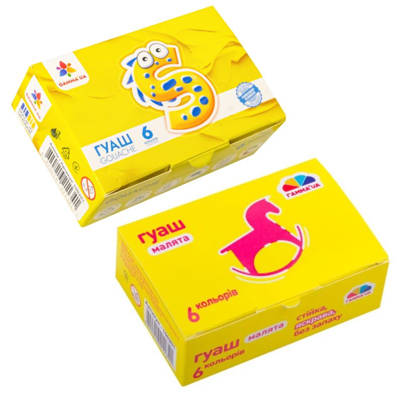 Gouache "GAMMA'UA" Baby" 6 col. 10 ml /100201/ (1/18)