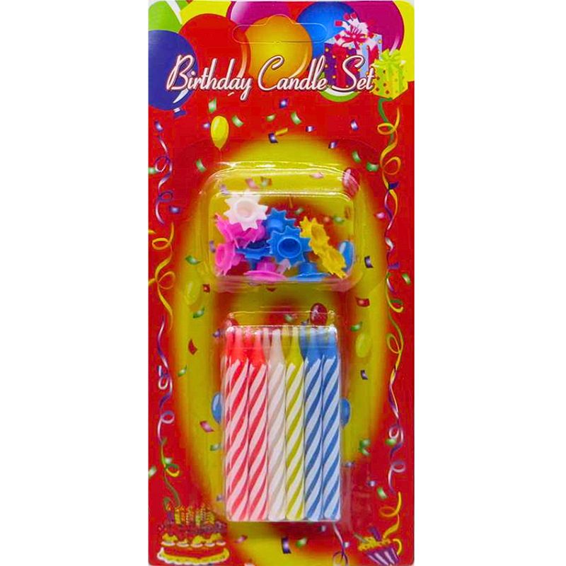 Set of candles for a cake /7376-2/ "Birthday" 12 pcs., 6.5 cm (24/288)