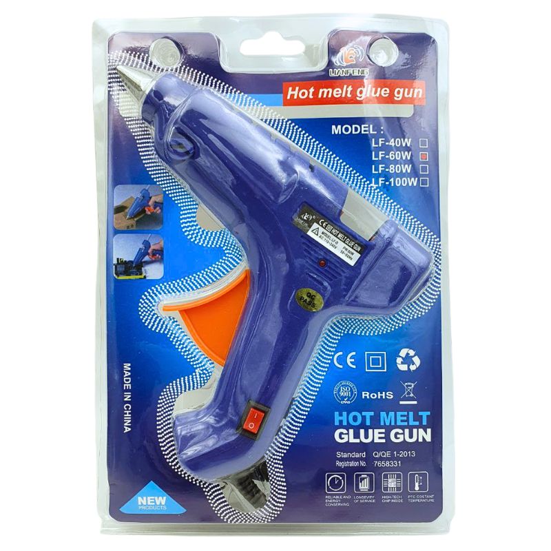 Hot glue gun "JO" /DSCN1030/ "Hard" with Euro plug 60W, 1.1 cm, blister (1/12/48)