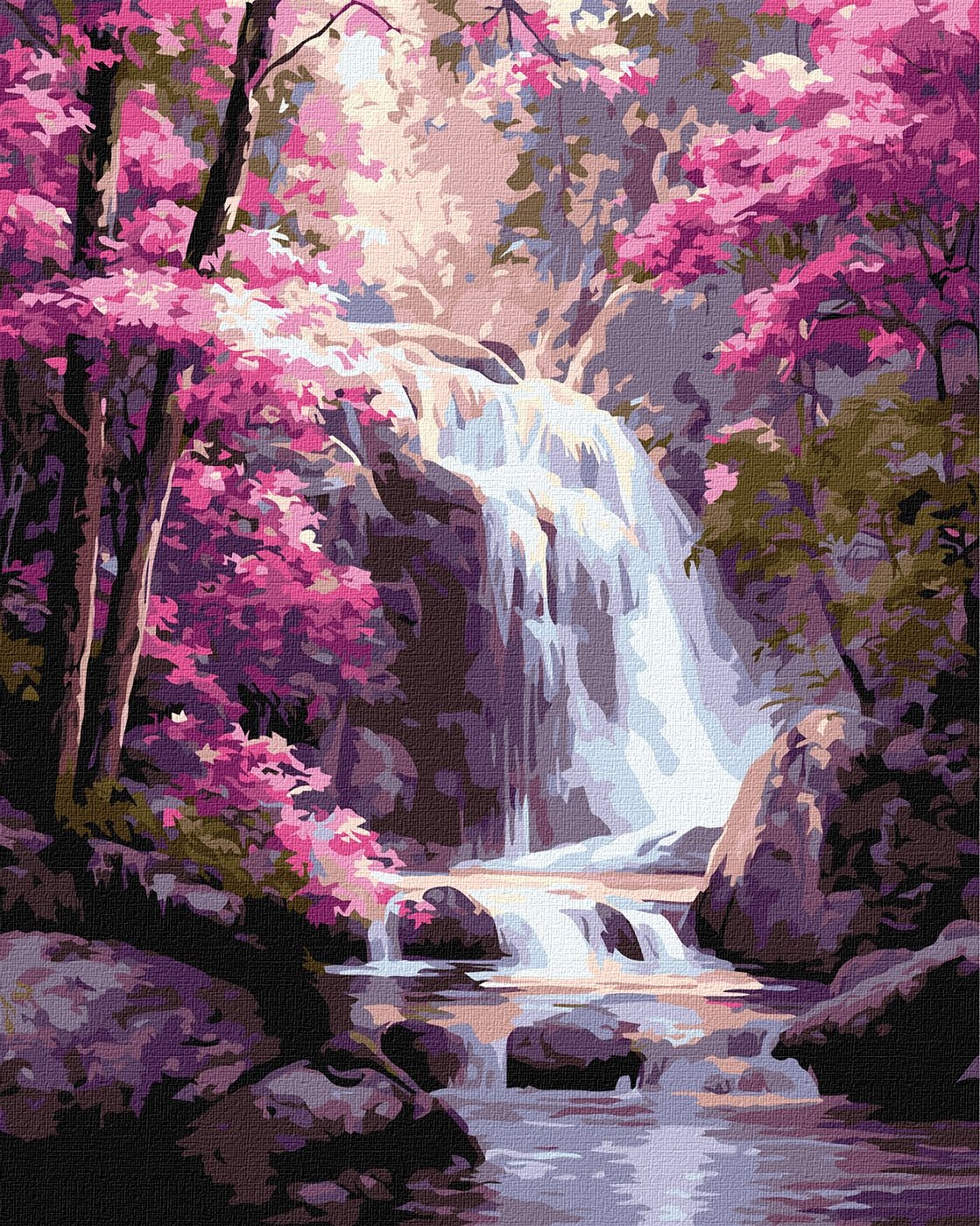 Picture by number "Ideyka" /KHO6452/ "Waterfall in the pink forest" 40*50 cm