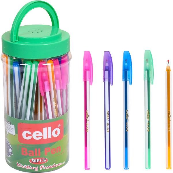 Oil pen "Cello" /CL-578L/ blue, 50 pcs in a jar (50)