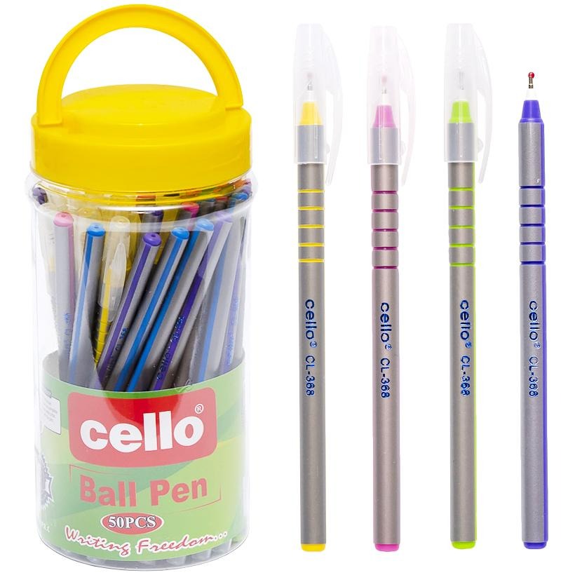 Oil pen "Cello" /CL368/ blue, 50 pcs in a jar (50)