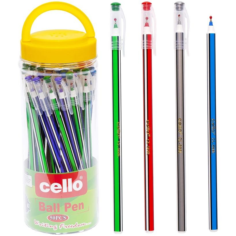 Oil pen "Cello" /CL568L/ blue, 50 pcs in a jar (50)