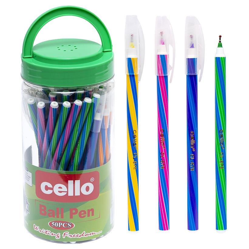 Oil pen "Cello" /CL678L/ blue, 50 pcs in a jar (50)