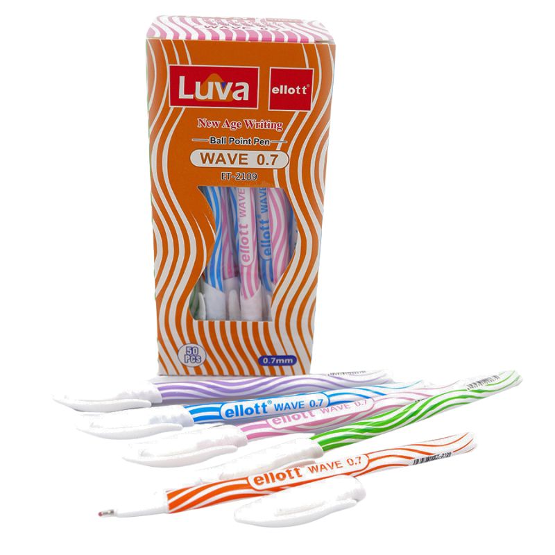 Ballpoint pen "Ellott" /ET2109-50/ "Luva Wave" 0.7mm blue, 50 pcs in a jar (50)