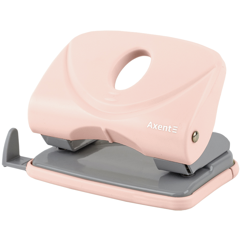 Hole punch 20 sheets. "Axent" /3820-10-A/ Welle-2 with plastic top, Pastelini, pink (1/12/96)