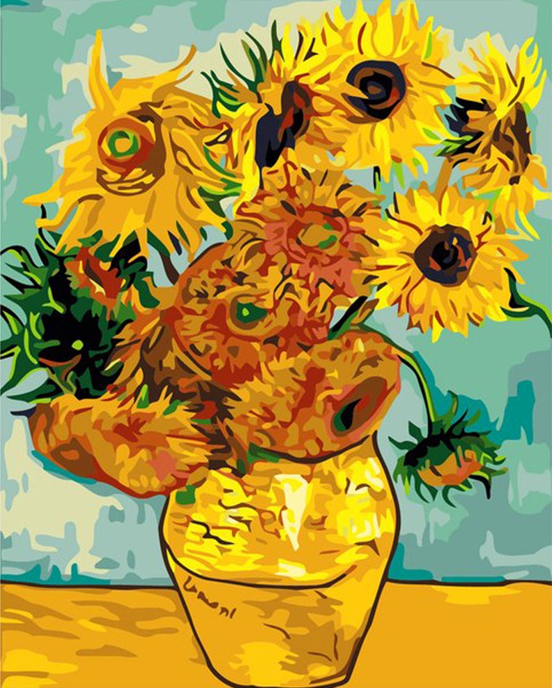 Painting by numbers "Ideyka" /KHO098/ Bouquets "Sunflowers Van Gogh" 40*50cm