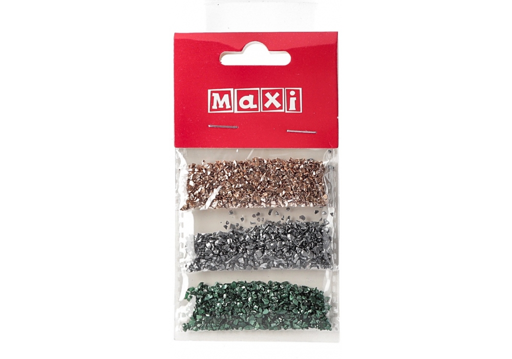 Decorative pebbles "Maxi" /BJ21-05023/ metallized, 3 packs of 5g (1/100)