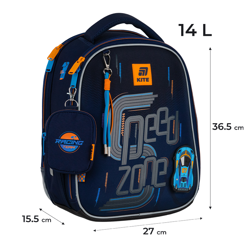 Backpack "Kite" /K25-555S-3/ Education 555 Speed Zone (1/4)