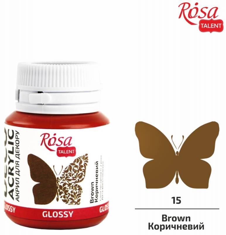 ACRYLIC for decoration "ROSA TALENT" /15/ Brown, glossy, 20 ml (1/140)