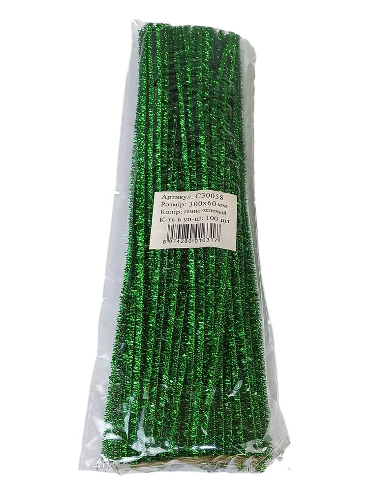 Сінель "Unison" /C30058 green/ 300 х 6мм, зелений з блискітками (100шт/уп)