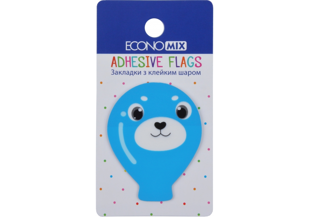 Index registers "Economix" /E20967-04/ PLASTIC, 40x50 mm, Fun balloons, 20 pcs. (1/48/1152)