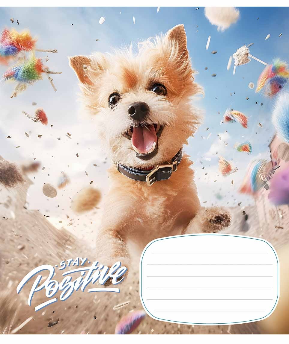 Student's notebook "Skolyarik" 12 sheets # /3320K/ "Stay Positive" VD-lacquer (neite) (30/300)
