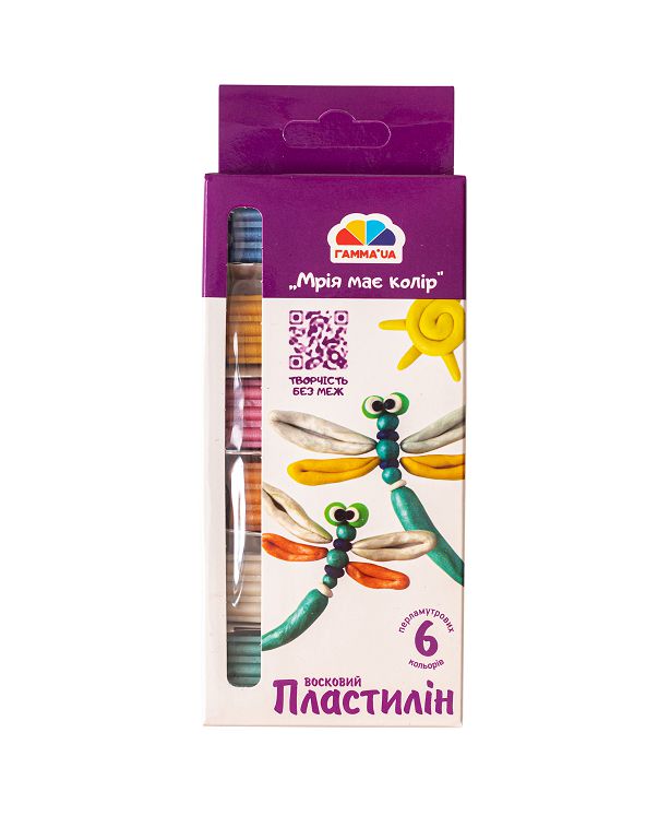 Plasticine "GAMMA'UA" 6 pcs. pearl + stack /400303/ 90 g (1/20)