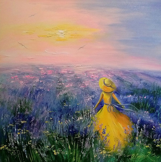 Diamond mosaic "Go to art" /177156/ "Lavender dreams" 30*30cm