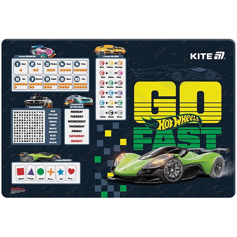 Підкладка настільна "Kite" /HW25-207-1/ 42,5x29см, Hot Wheels (1/10/200)