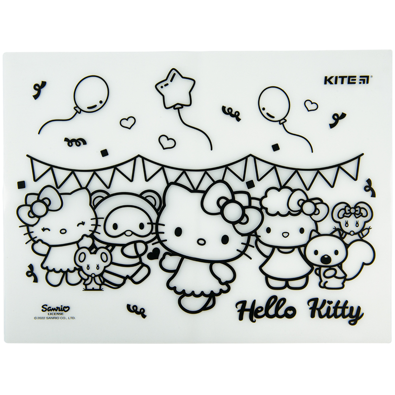 Підкладка розмальовка "Kite"  /HK22-424/  силіконова 30х40см, Hello Kitty (1/24/48)