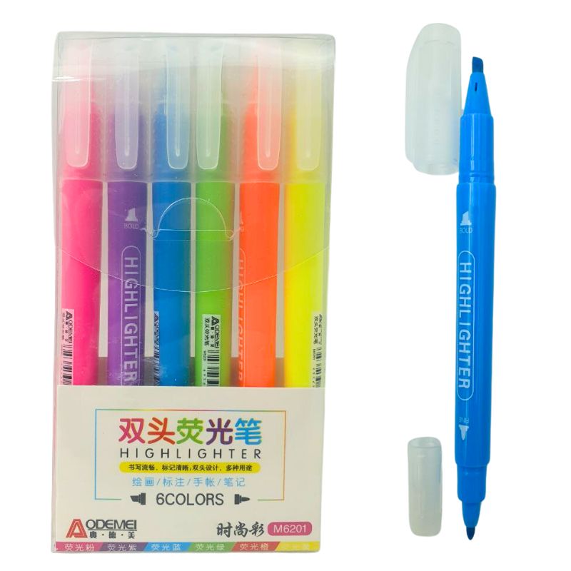 A set of text markers "AODEMEI" /M6201/ double-sided 6 pcs. (1/24/480)