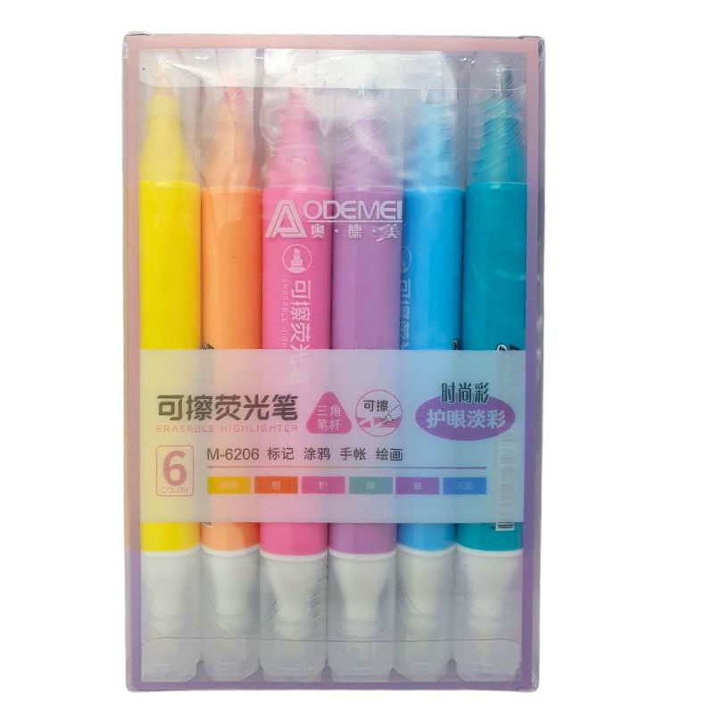 A set of text markers "AODEMEI" /M6206/ erasable, 6 pcs. (1/12/192)