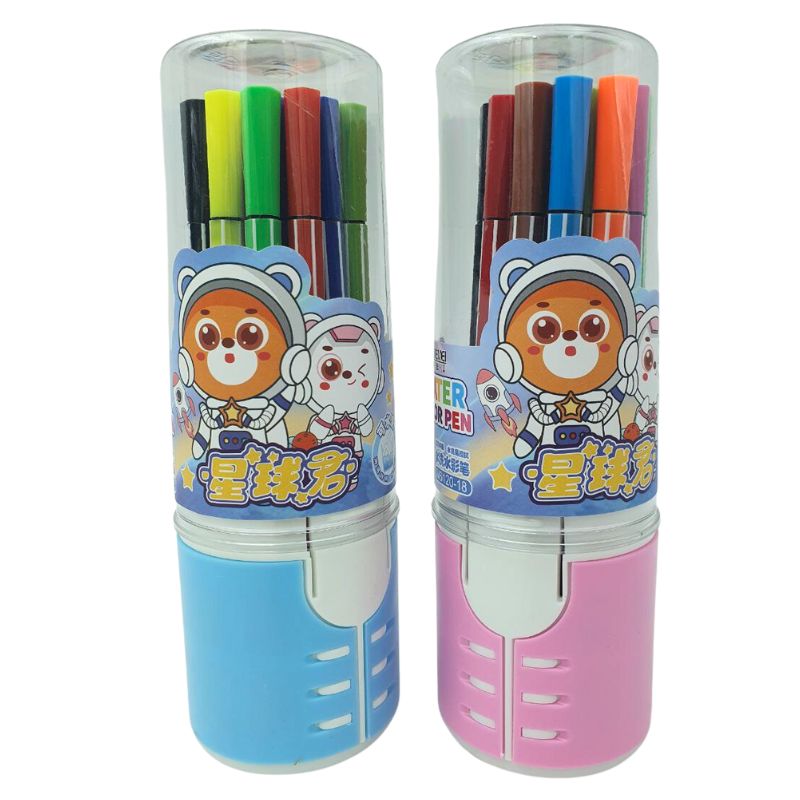 Felt-tip pens "AODEMEI" 18 pcs. /6120-18/ "Bear" in a jar (1/24/96)