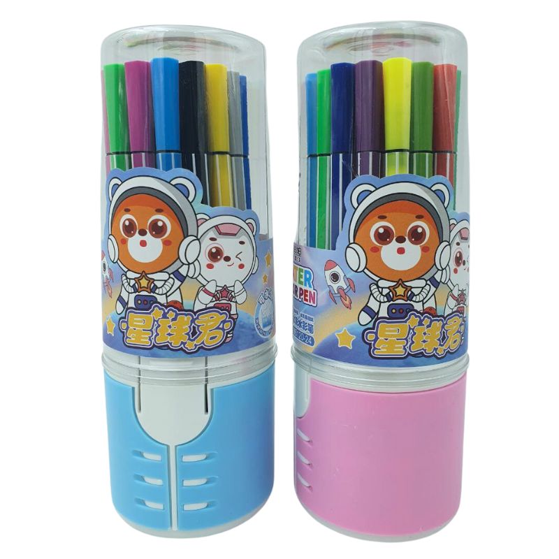 Felt-tip pens "AODEMEI" 24 pcs. /6120-24/ "Bear" in a jar (1/20/80)