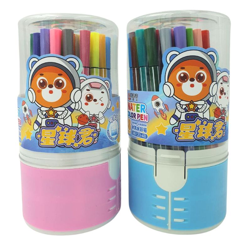 Felt-tip pens "AODEMEI" 48 pcs. /6120-48/ "Bear" in a jar (1/12/48)