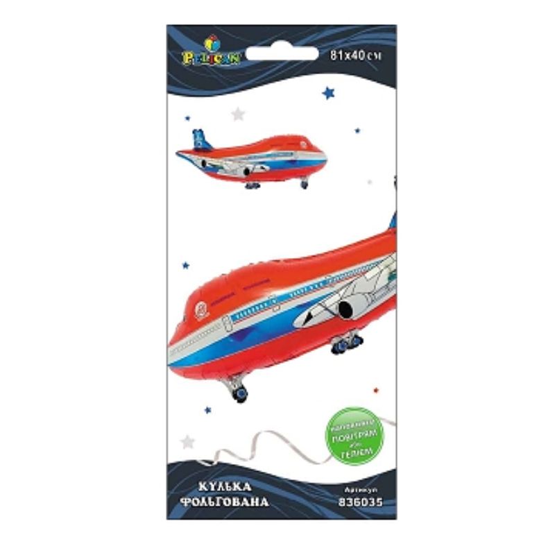 Foil ball "Pelican" /836035/ airplane red, 81 cm (1/10)