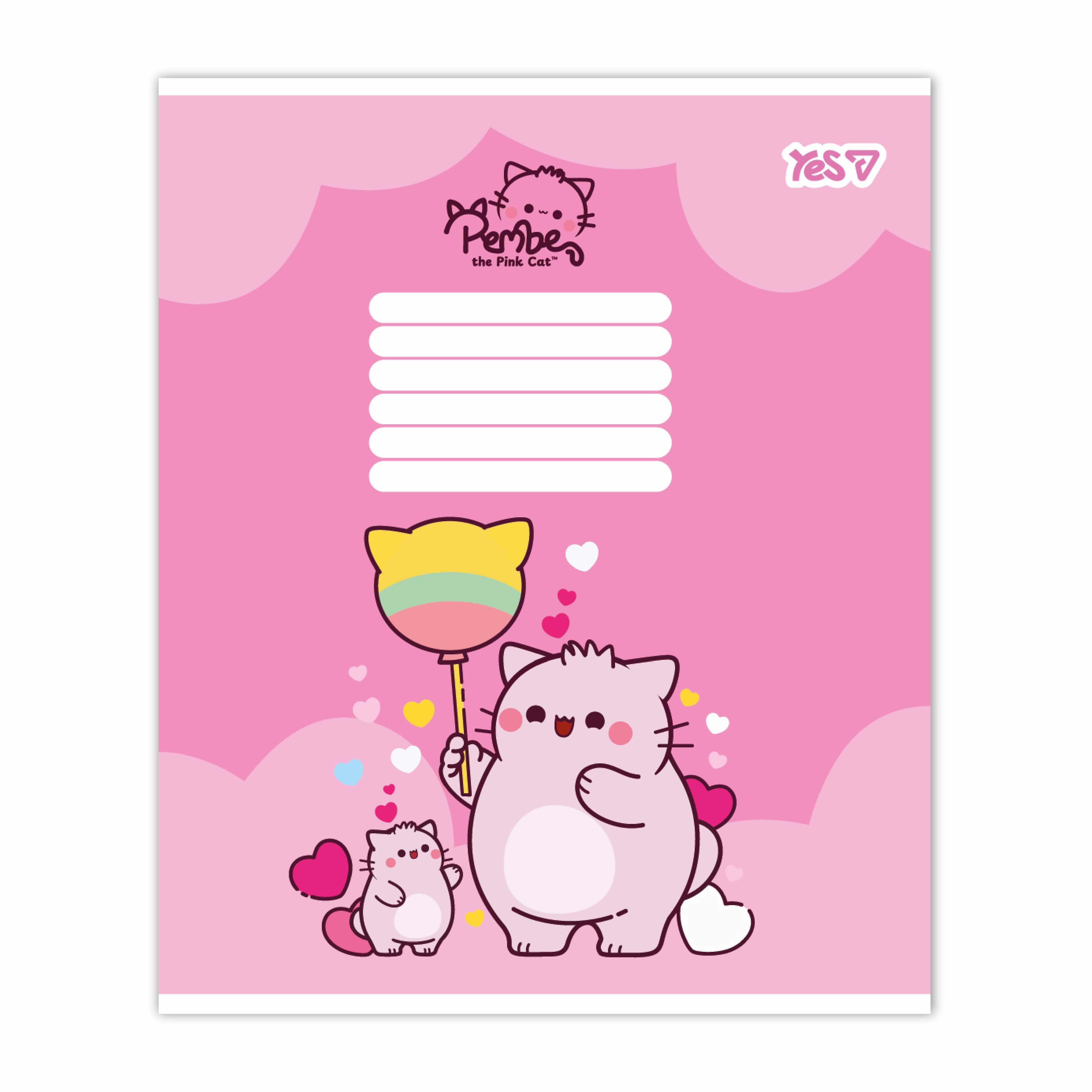 Student's notebook "YES" 18 sheets # /769090/ "Pembe the cat" (25/400)