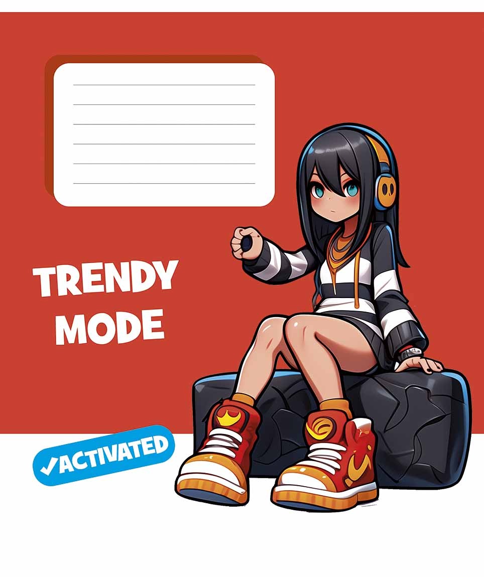 Зошит уч. "Школярик" 24арк.== /3564L/ "Trendy mode activated " виб УФ-лак (дівчинка) (25/200)