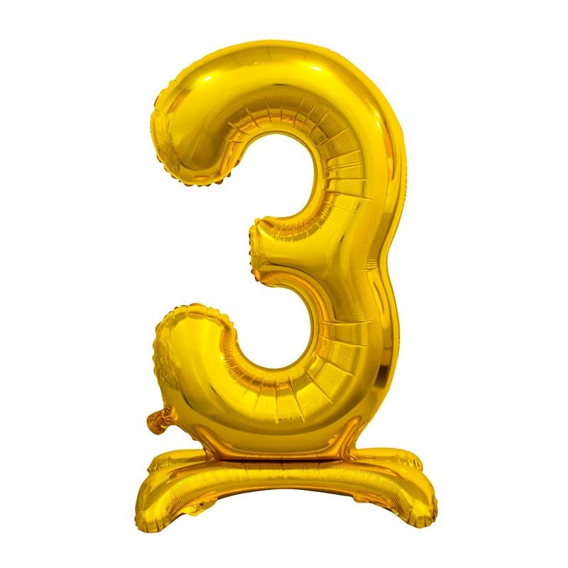 Number ball on a stem "WB" /10440/ "3", 32" gold (1/12)