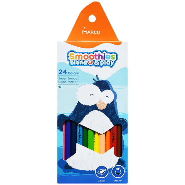 Colored pencils "Marco Smoothies b&p" 24 pcs. /2150-24SV/ triangular, super soft (1/6/60)