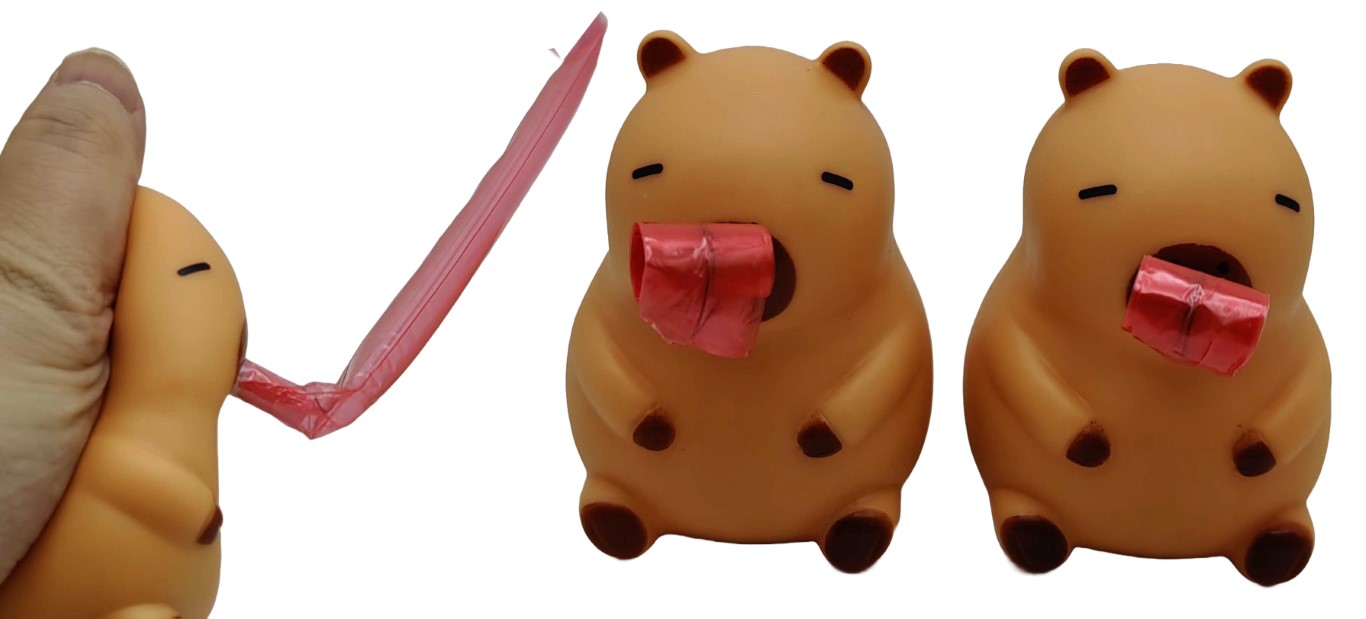 Squeaky toy /6677/ "Capybara with a tongue" 7cm (12)