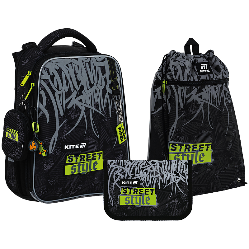 "Kite" set /SET_K25-531M-4/ backpack + pencil case + shoe bag 531 StreetStyle (1/4)